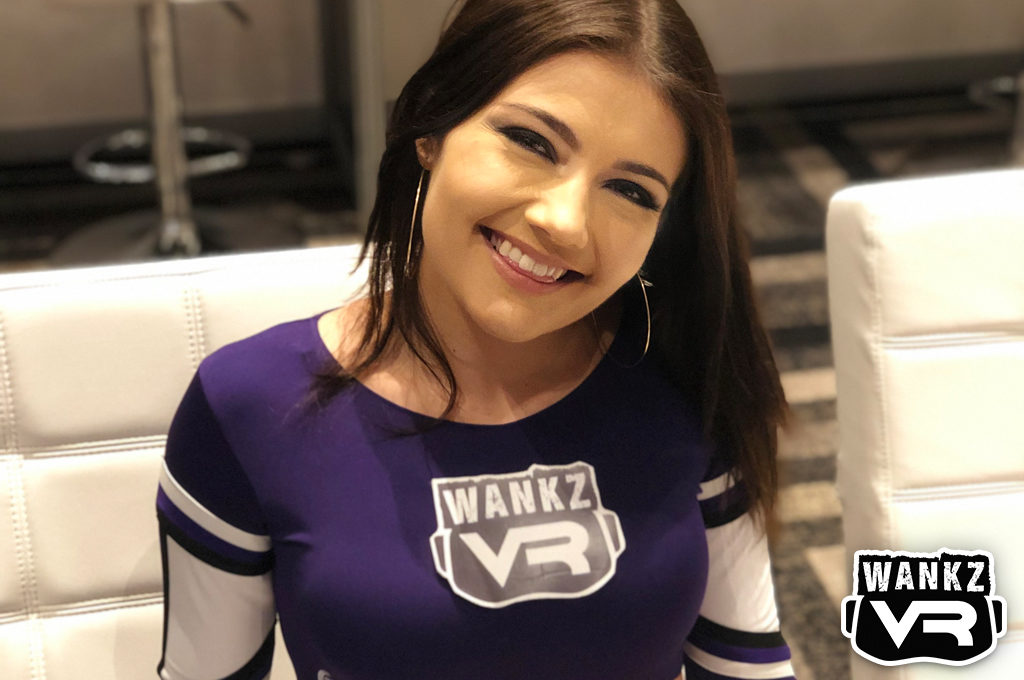 Adria Rae at the WankzVR booth, AVN Expo, 2019