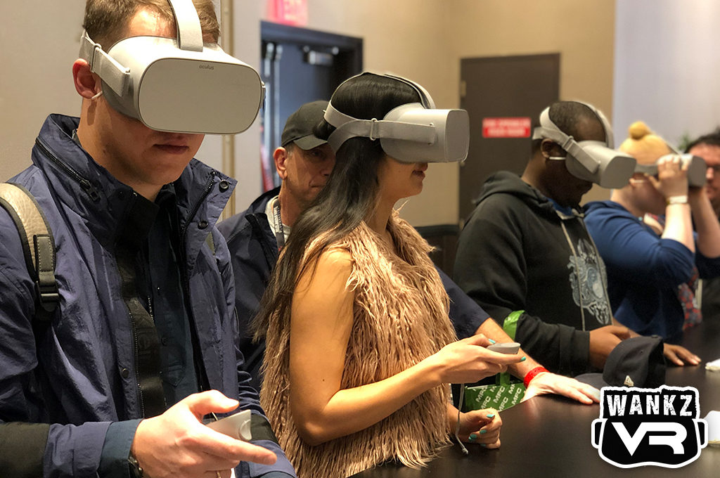 2019 AVN Show Attendees using Oculus Go - WankzVR Booth
