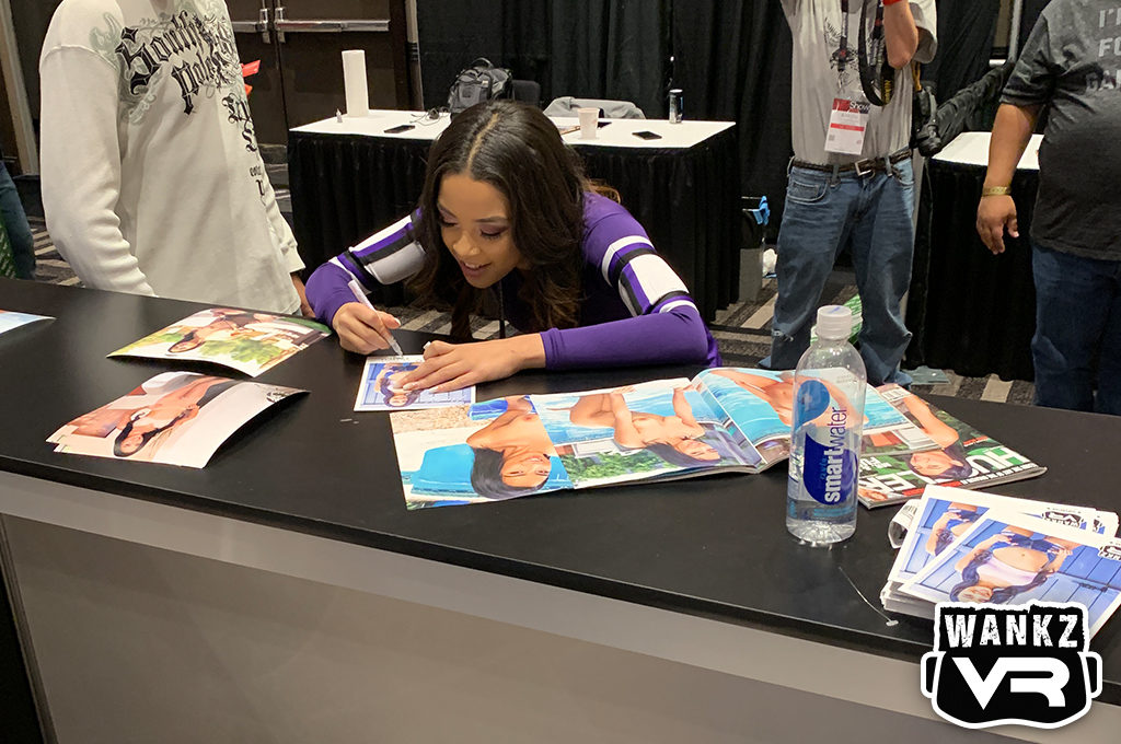 Maya Bijou at WankzVR Booth, 2019 AVN Show