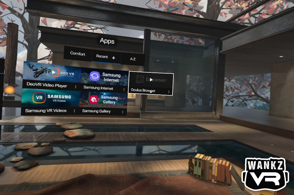 Oculus Browser - Home Menu